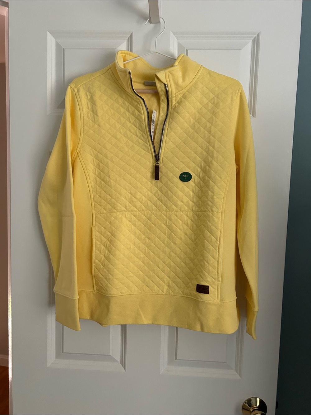 L.L. Bean Women’s Quilted Half-Zip Sweatshirt - Yellow